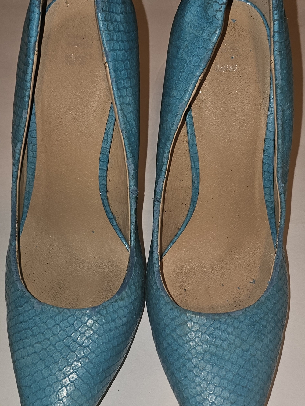 Turquoise Snake-Texture Women’s Pumps
